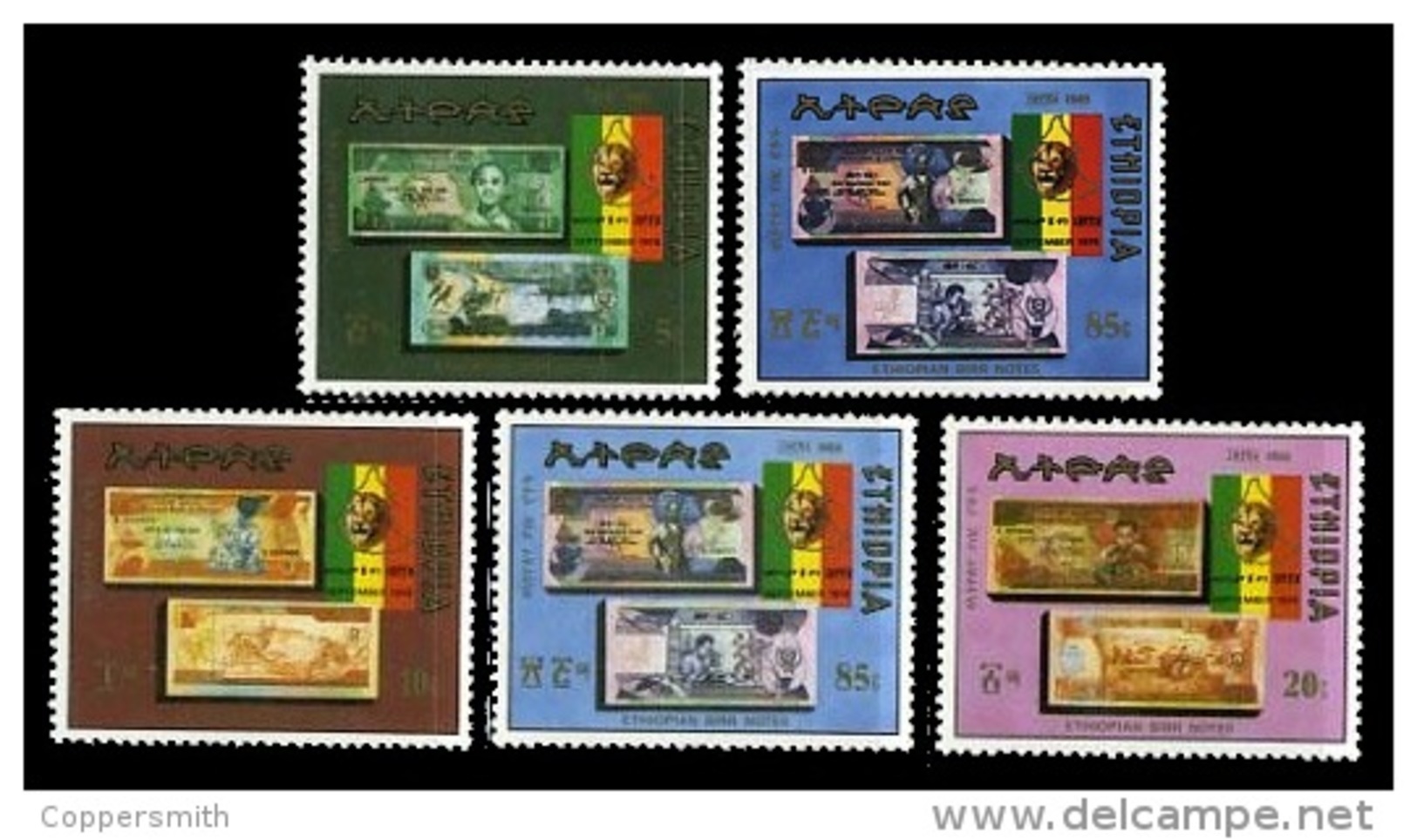 (318) Ethiopia / Ethiopie  Banknotes / Currency / Währung / 1988 ** / Mnh  Michel 1311-15  Rare / Scarce / Wanted - Etiopia