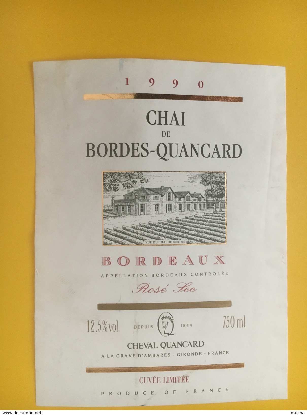 4656 - Chai De Bordes-Quancard 1990 Rosé Sec - Bordeaux