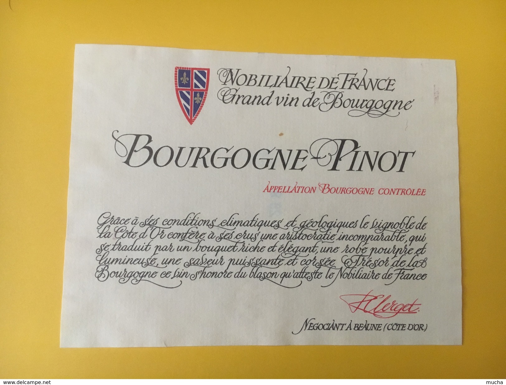 4660 - Nobiliaire De France Bourgogne-Pinot Clerget Beaune - Bourgogne