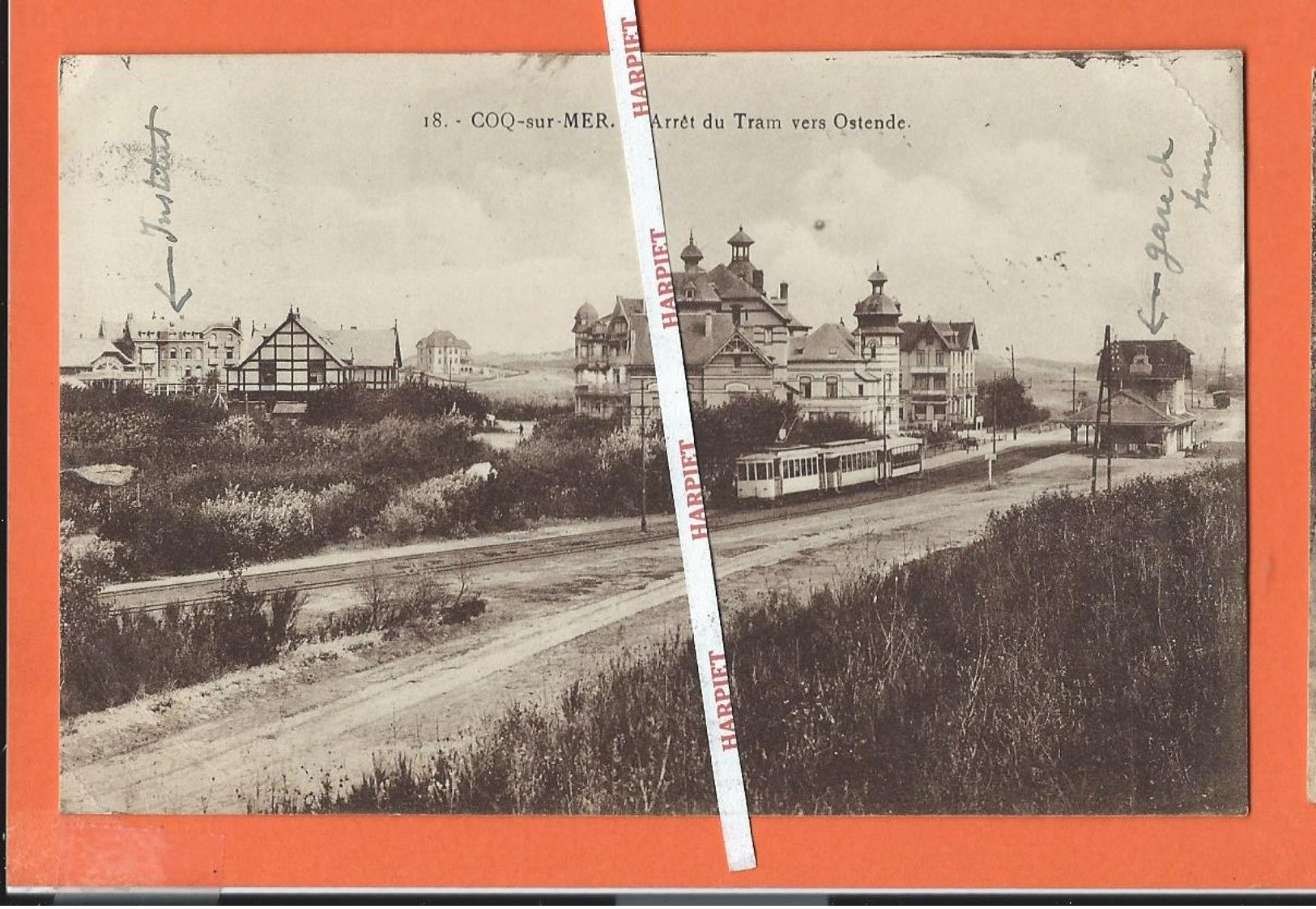 COQ-sur-MER  -  Arrêt Du Tram Vers Ostende  -  1923 - De Haan