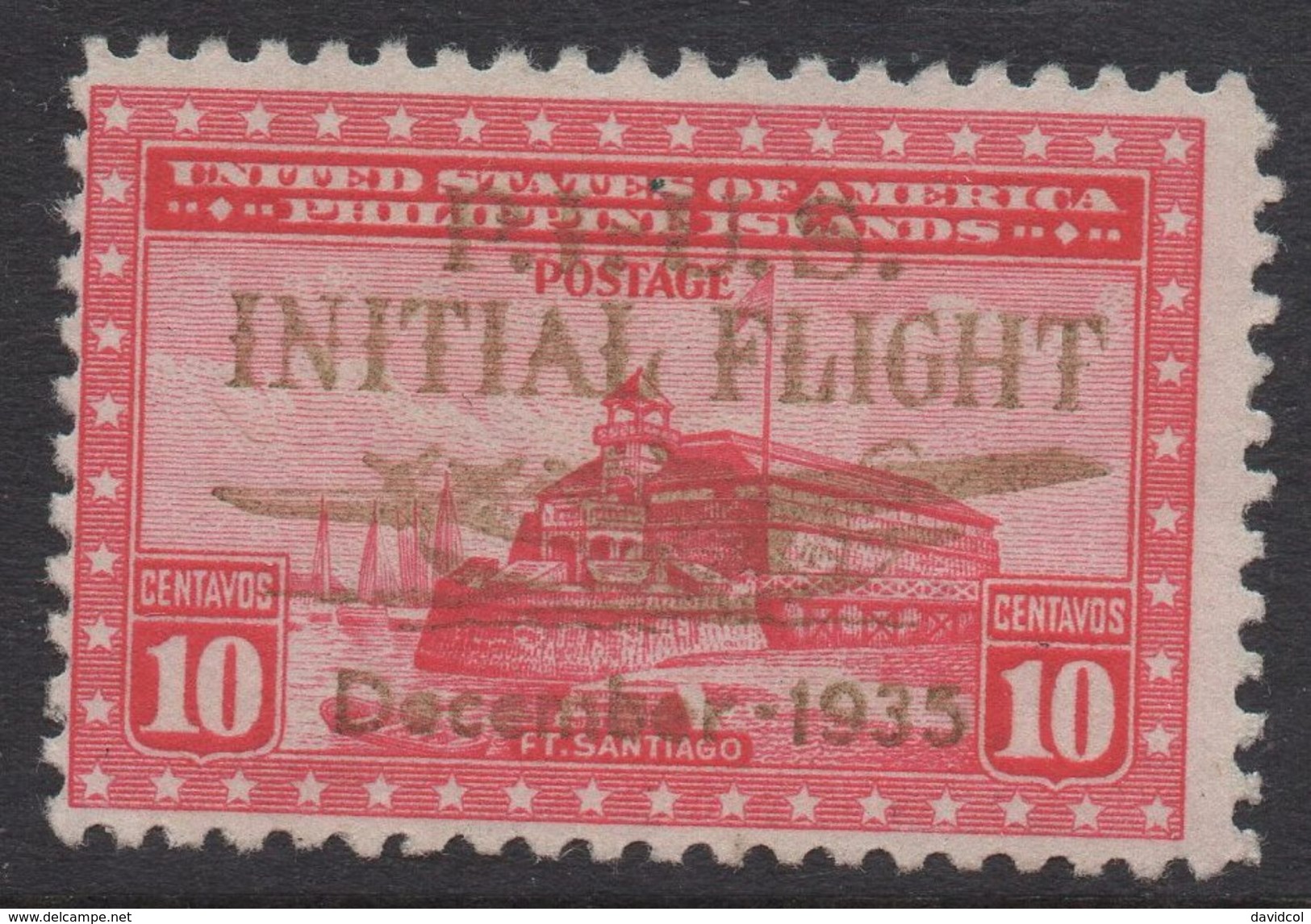 R279.-. USA- 1935 - OVERPRINTED - P.I.-US INITIAL FLIGHT -DECEMBER 1935- PHILIPPINES -USED - Filippine