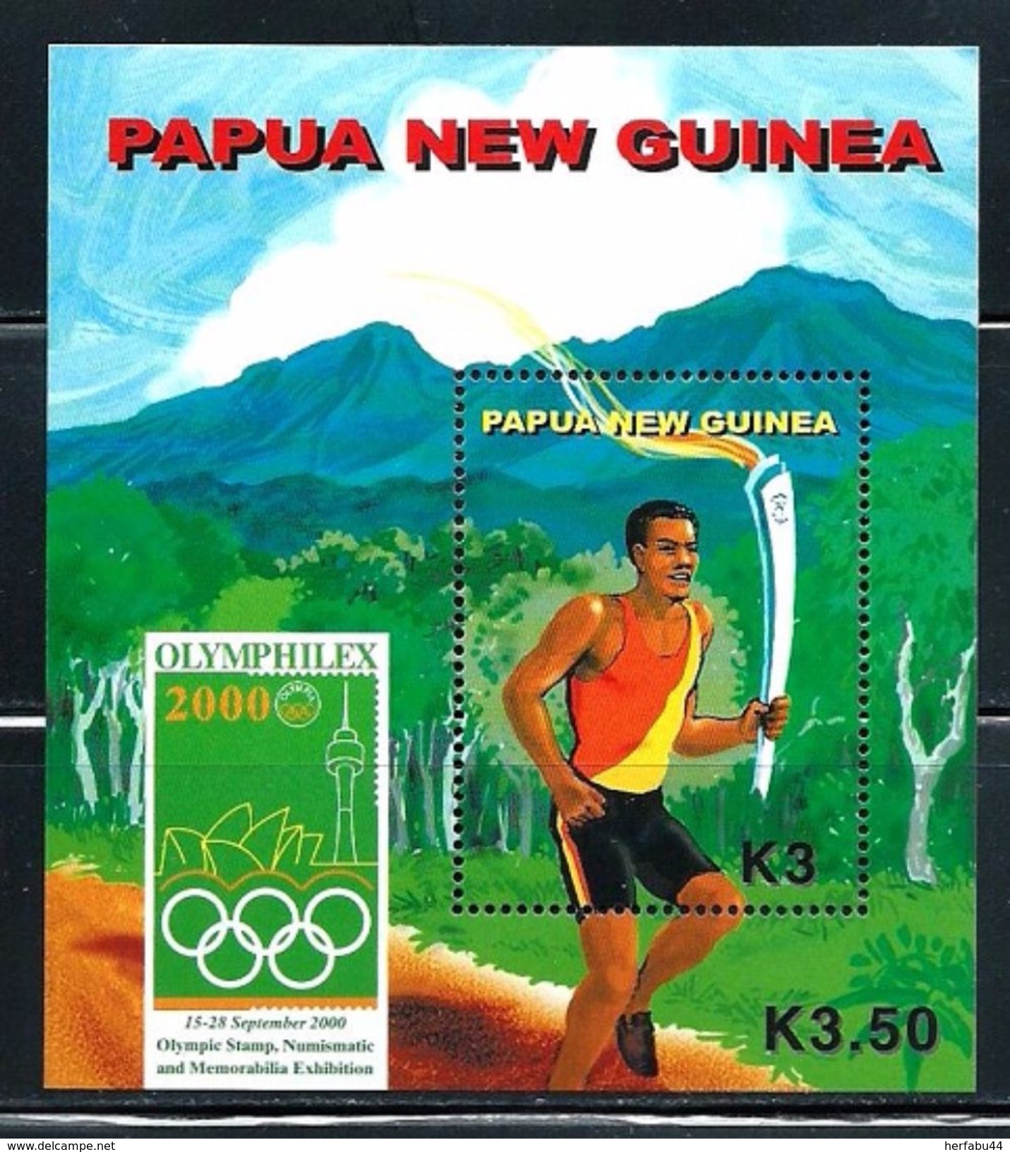 Papua New Guinea     "OYMPHILEX 2000"    Souvenir Sheet    SC# 996  MNH** - Summer 2000: Sydney