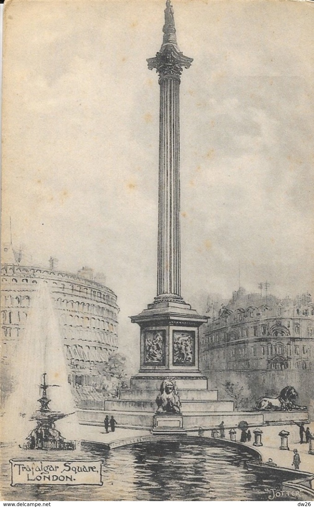 London, Trafalgar Square, Nelson Column - Illustration Jotter - Edition M. Ettlinger & Co (Royal Series) - Non Circulée - Trafalgar Square