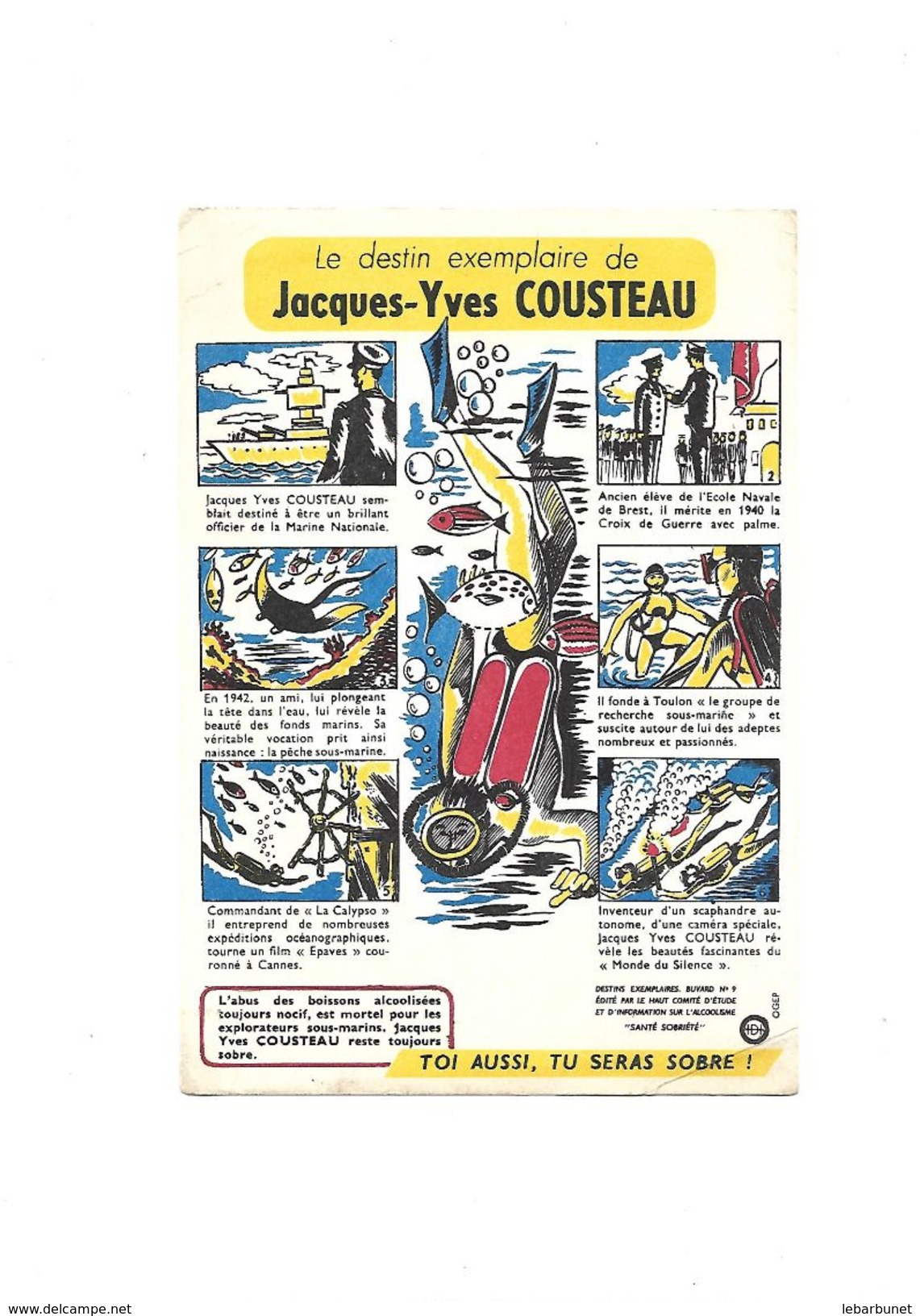 Buvard Jacques-yves Cousteau Le Destin Exemplaire - A