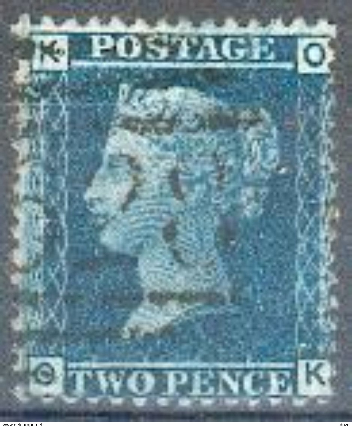 GB - 1858/64 Victoria - Y&T  27  Filigrane Grande Couronne Lettres K O Cote 110 &euro; - Voir 2 (scans) - Used Stamps