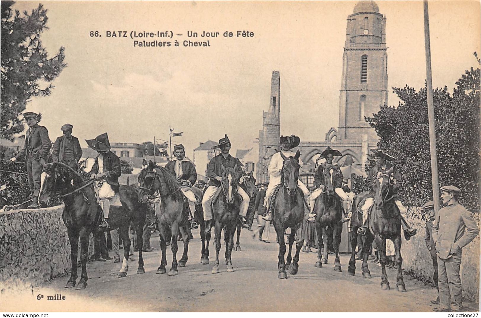 44-BATZ- UN JOUR DE FÊTE PALUDIERS A CHEVAL - Batz-sur-Mer (Bourg De B.)