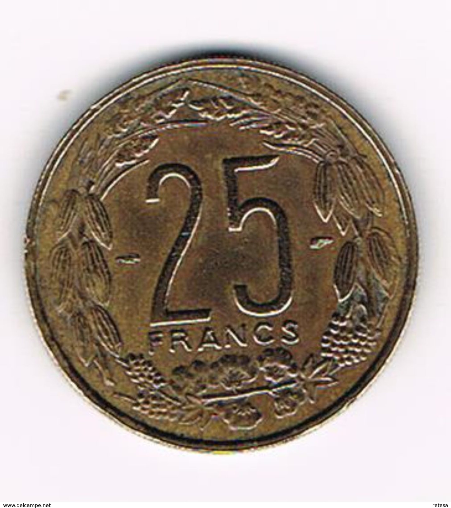 )  CENTRAL  AFRICAN STATES CAMEROUN  25 FRANCS  1958 - República Centroafricana