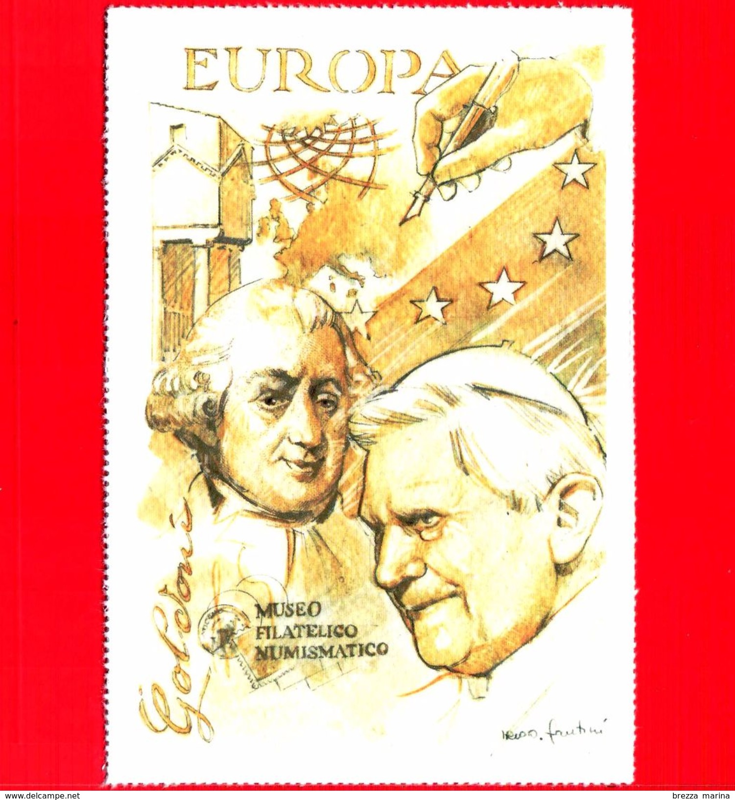 Nuovo - MNH - VATICANO - 2007 - 95 Anni Di Ernesto Marini - Cartolina Di Ottavio Fantini - Benedetto XVI - Goldoni - Cartas & Documentos