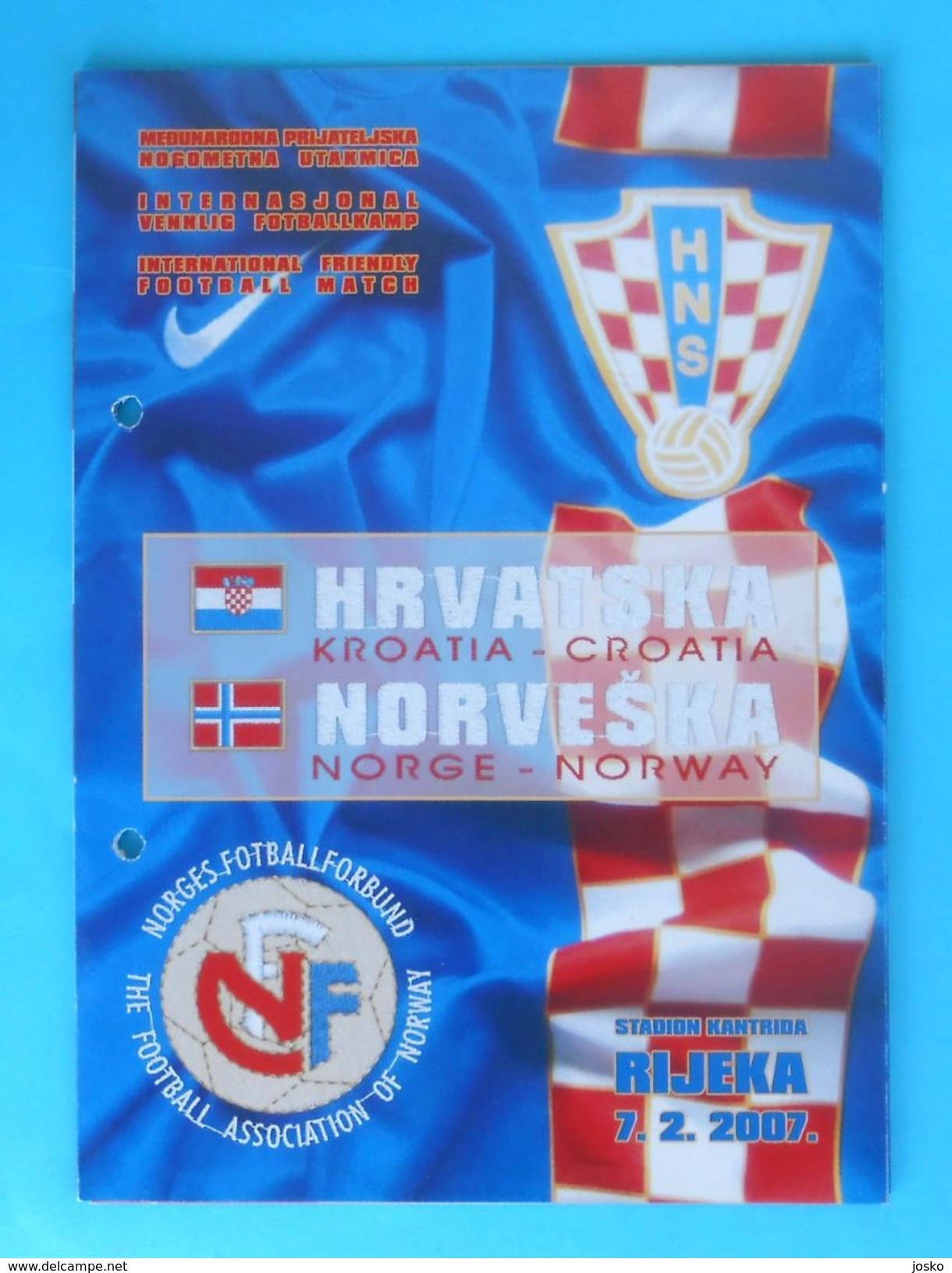 CROATIA V NORWAY - 2007 Football Match Programme Soccer Fussball Programm Programma Programa Futbol Calcio Norge - Books