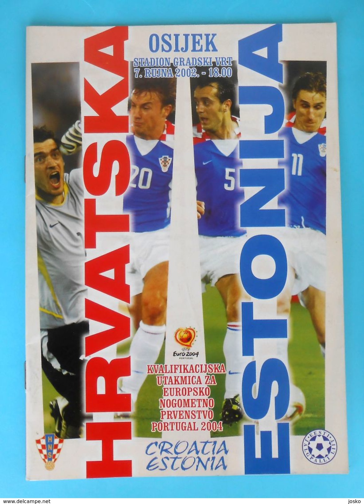 CROATIA V ESTONIA - 2004 UEFA EURO Qual. Football Match Programme * Soccer Fussball Programm Calcio Programma Programa - Bücher