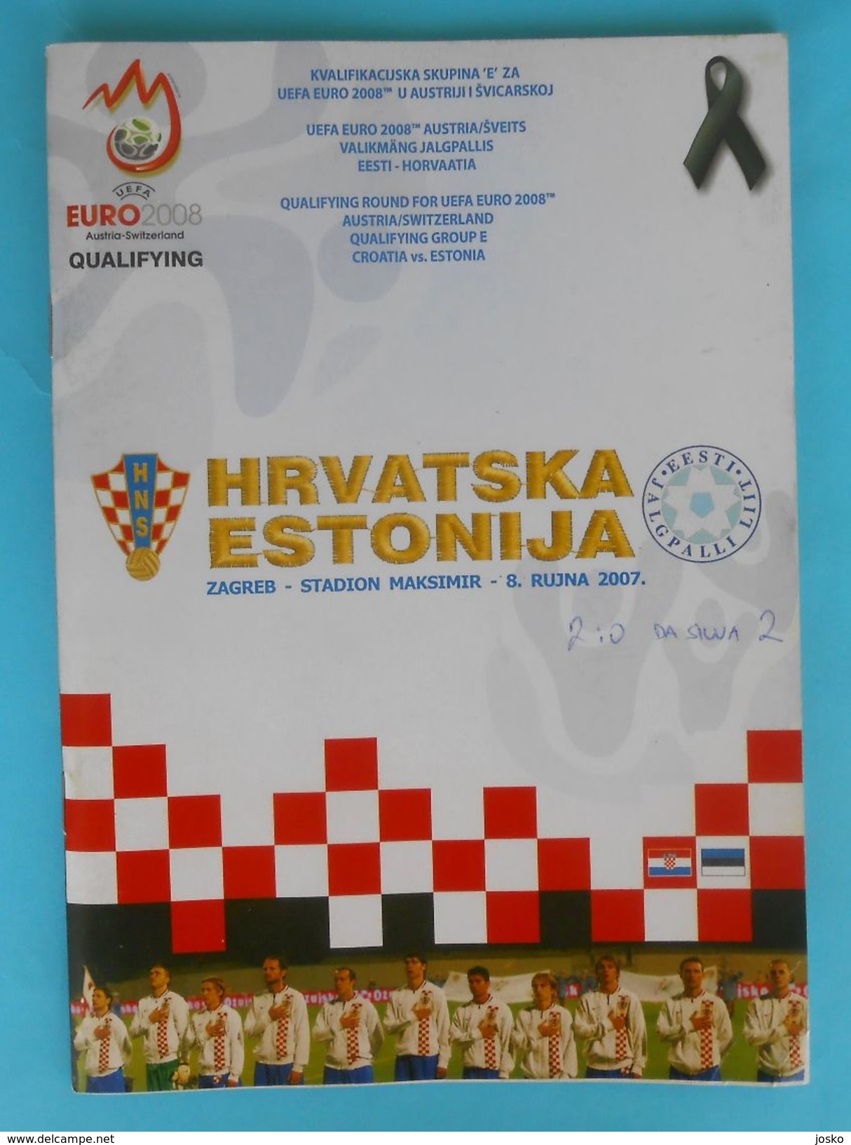 CROATIA V ESTONIA - 2008 UEFA EURO Qual. Football Match Programme * Soccer Fussball Programm Calcio Programma Programa - Programs