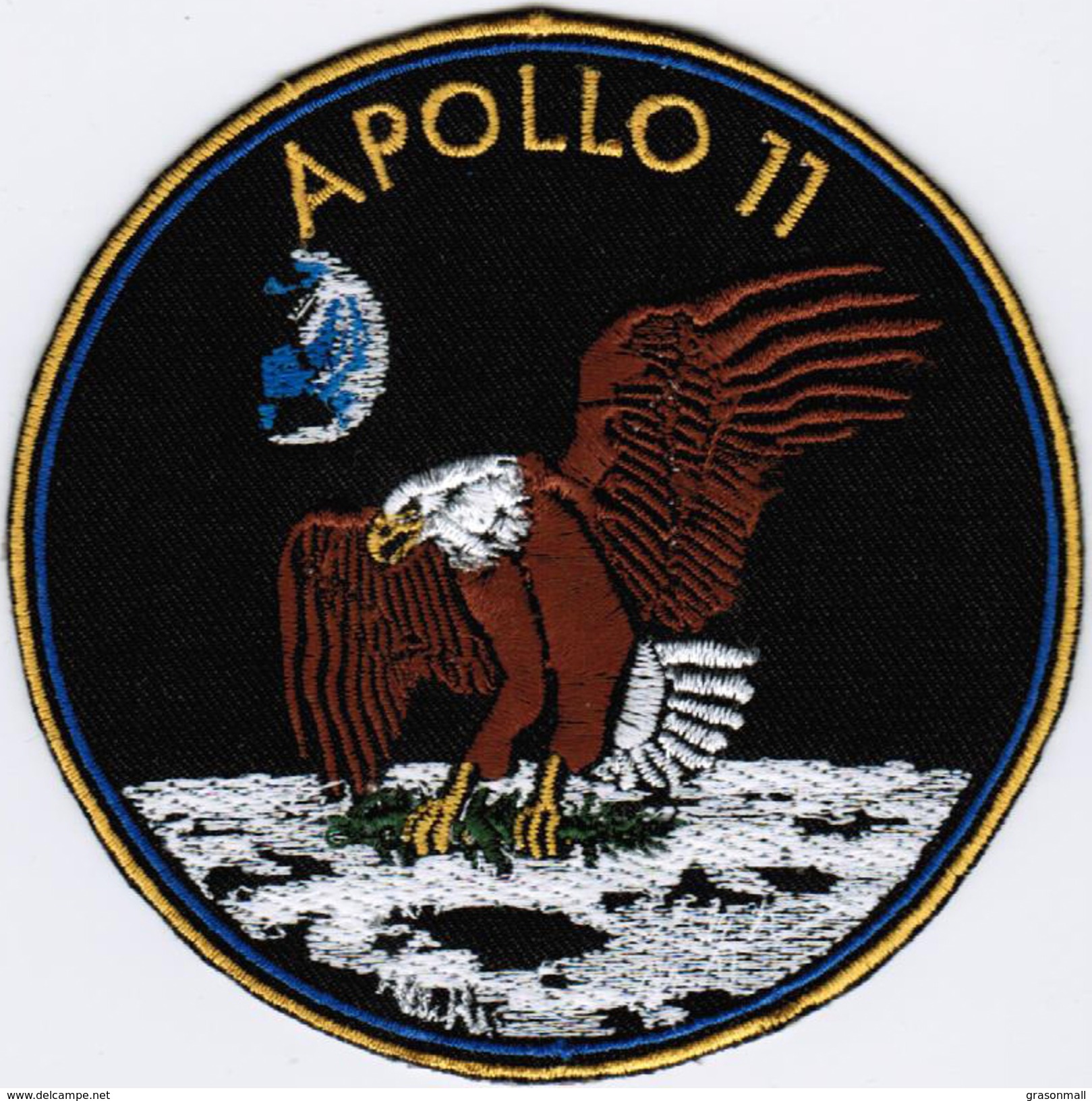 Apollo 11 NASA Human Space Flight Moon Badge Iron On Embroidered Patch - Patches