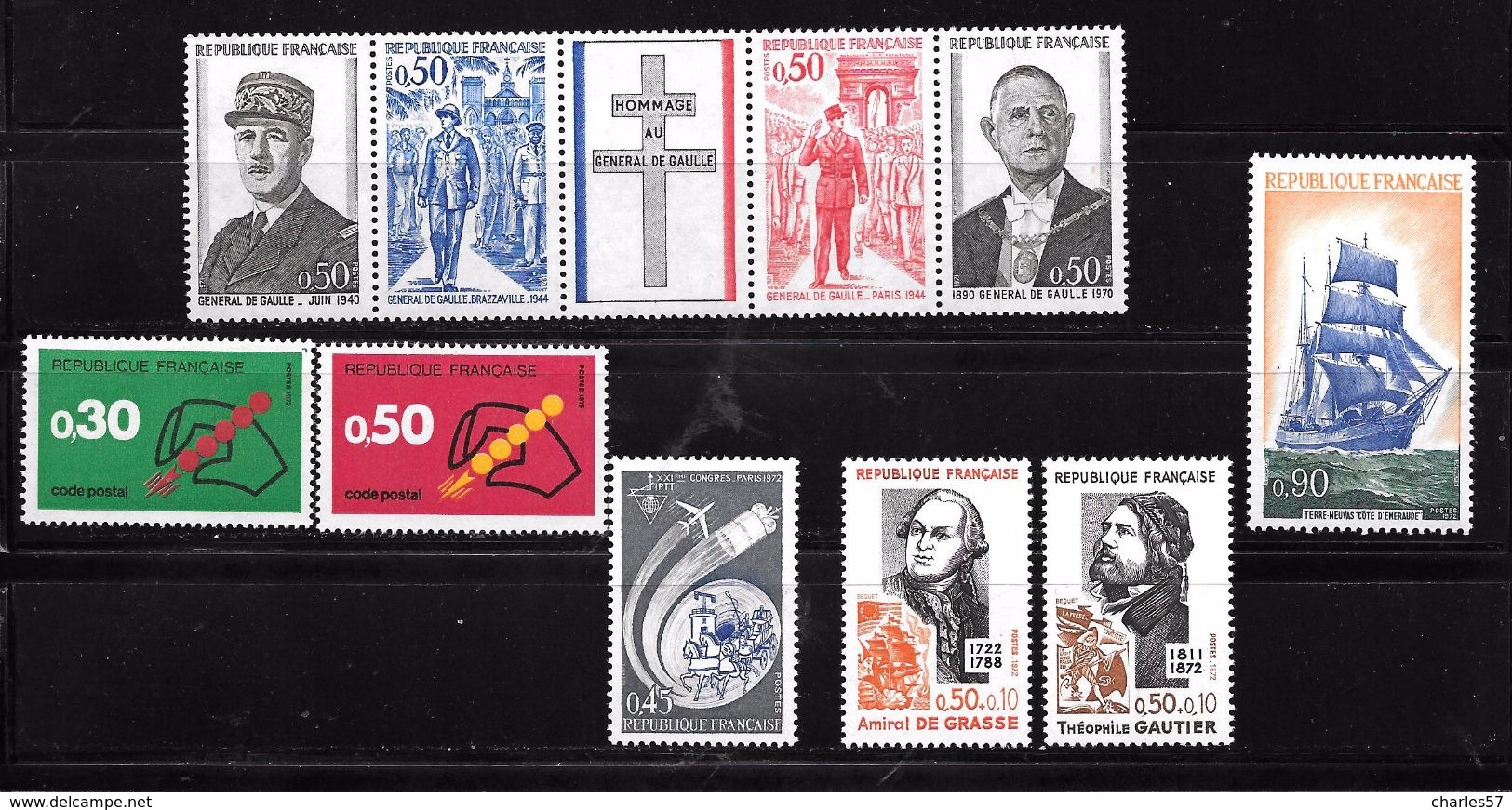 France: N°1695-1696-1697-1698-1719-1720-1721-1727-1728-1717** - Unused Stamps