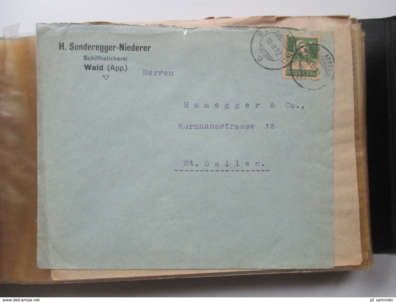 Schweiz 1917-1943 Belegesammlung 77 stk.Firmenbriefe / Weberei / Spinnerei / Baumwolle usw. Korrespondenz! Pro Juventute