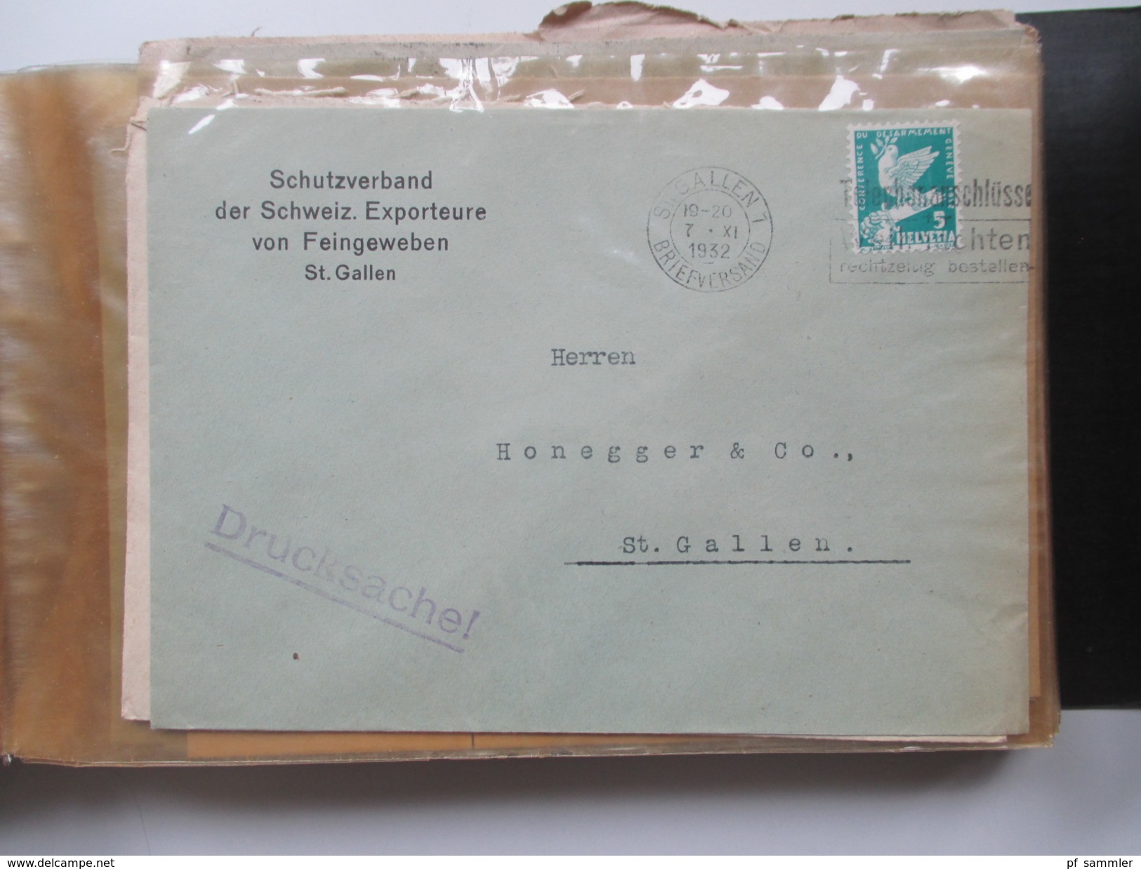 Schweiz 1917-1943 Belegesammlung 77 stk.Firmenbriefe / Weberei / Spinnerei / Baumwolle usw. Korrespondenz! Pro Juventute