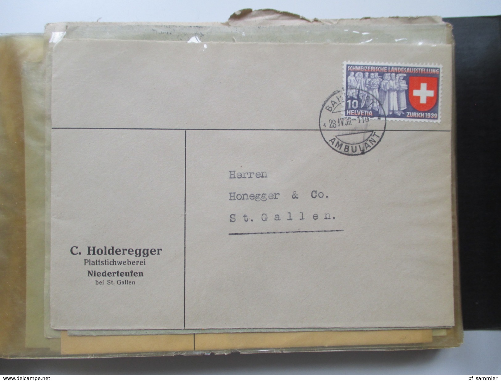 Schweiz 1917-1943 Belegesammlung 77 stk.Firmenbriefe / Weberei / Spinnerei / Baumwolle usw. Korrespondenz! Pro Juventute