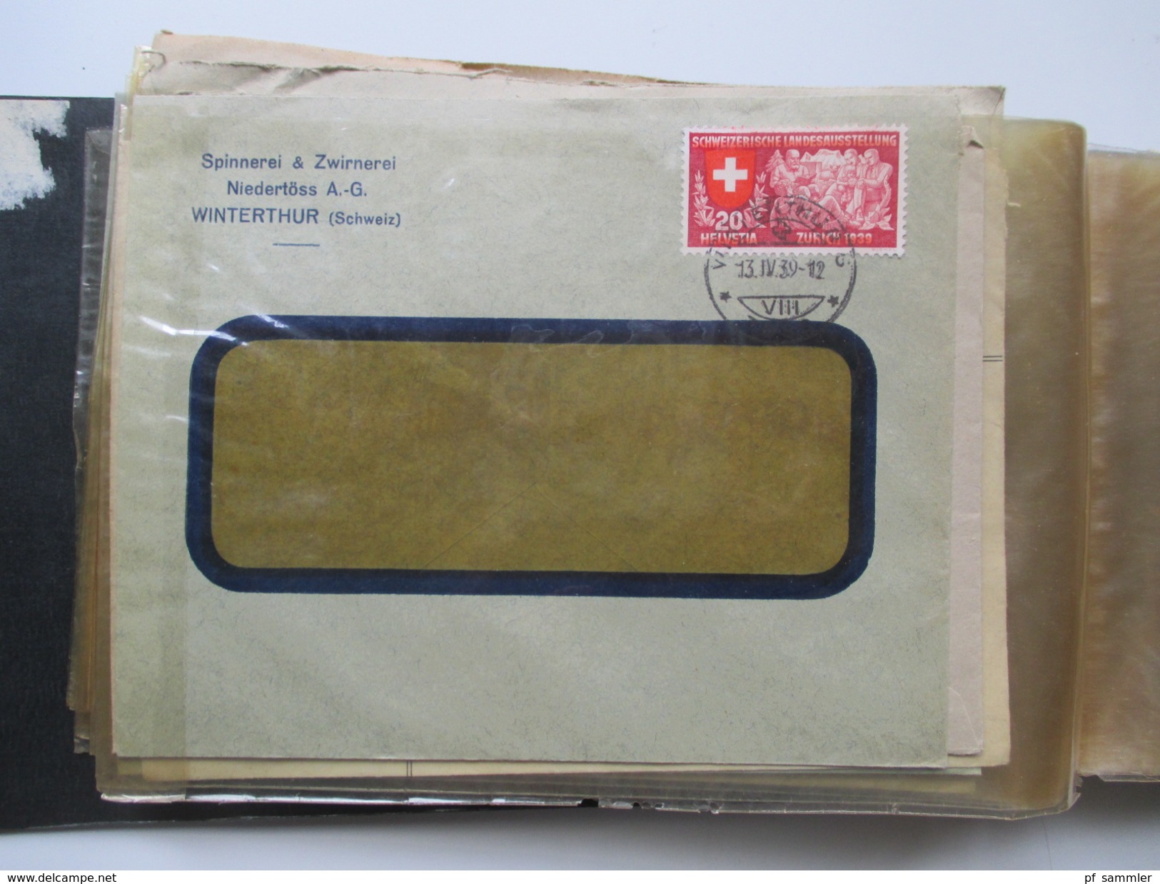 Schweiz 1917-1943 Belegesammlung 77 stk.Firmenbriefe / Weberei / Spinnerei / Baumwolle usw. Korrespondenz! Pro Juventute