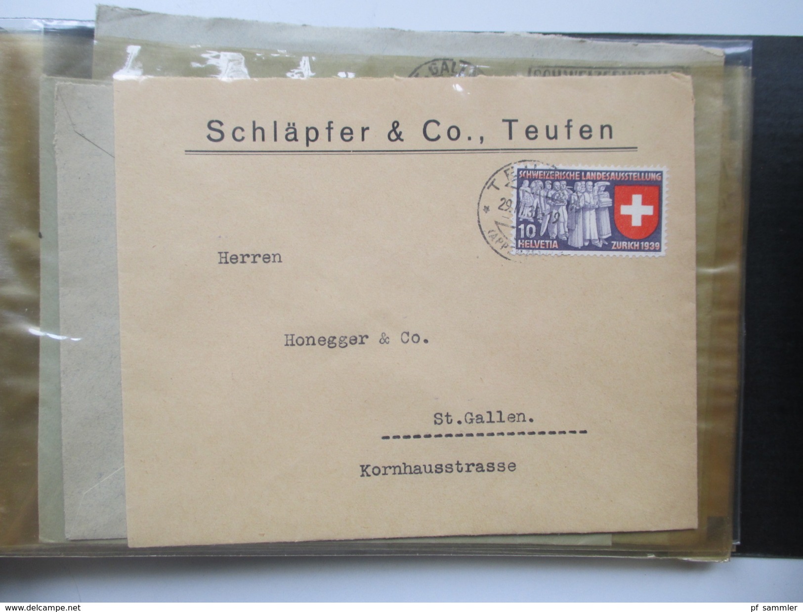 Schweiz 1917-1943 Belegesammlung 77 stk.Firmenbriefe / Weberei / Spinnerei / Baumwolle usw. Korrespondenz! Pro Juventute