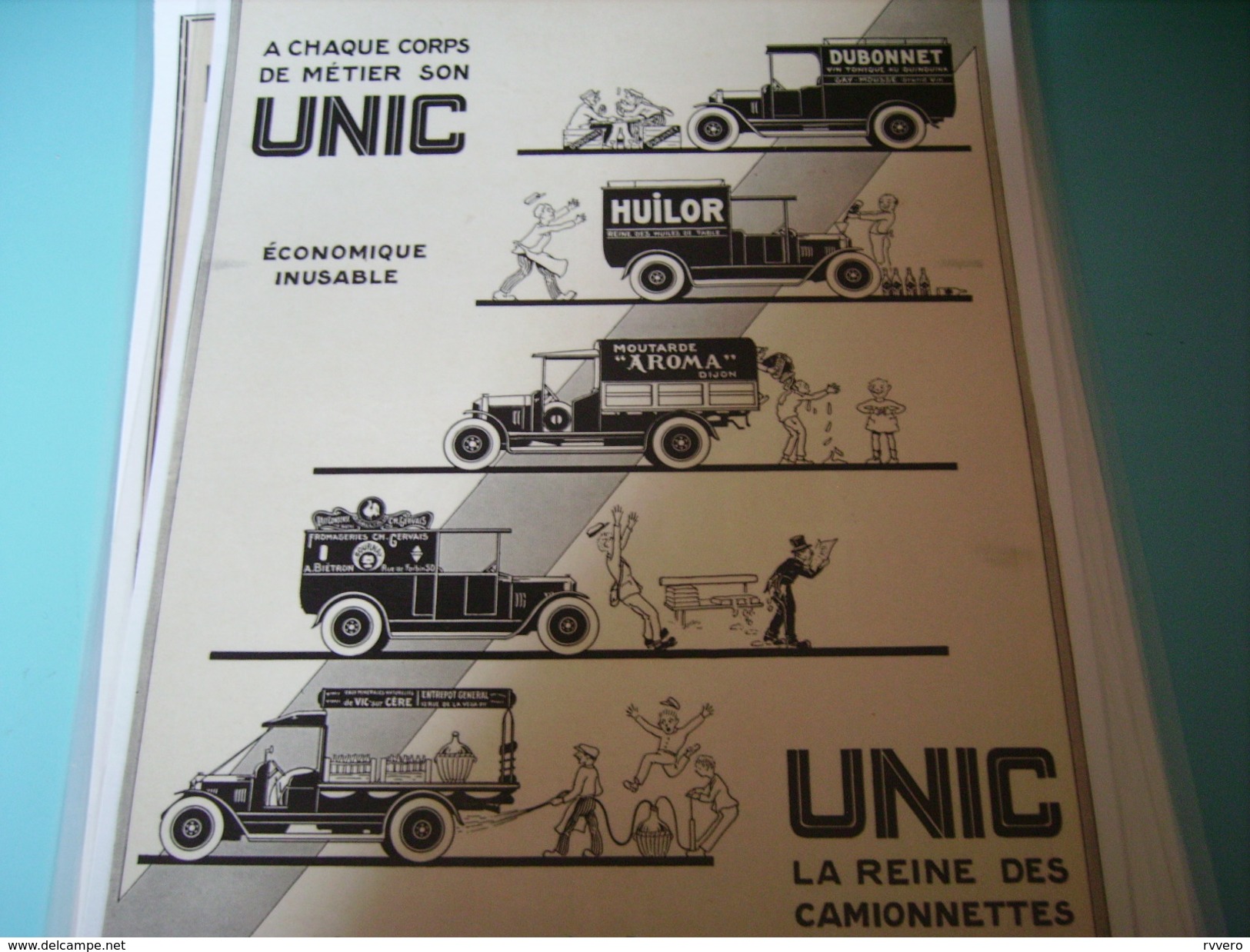 ANCIENNE PUBLICITE LA REINE DES CAMIONNETTE UNIC  MERCIER 1926 - Trucks