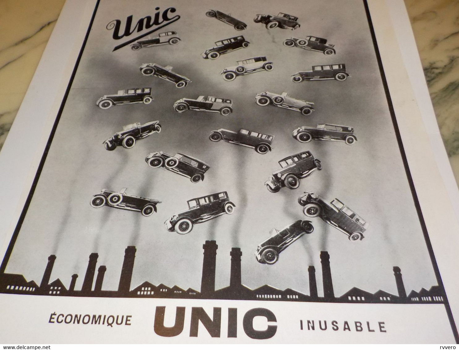 ANCIENNE PUBLICITE VOITURE UNIC  1928 - Trucks