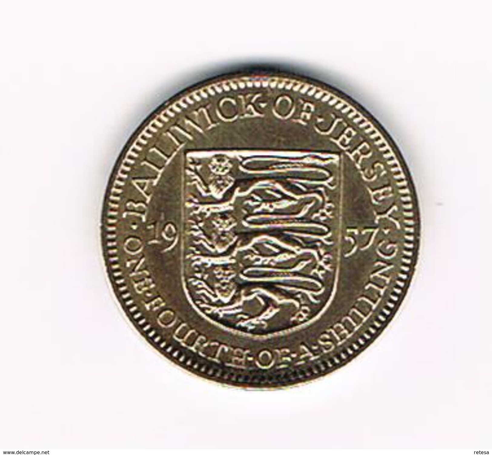 ) JERSEY  3 PENCE ( 1/4 SHILLING )  1957 - Jersey