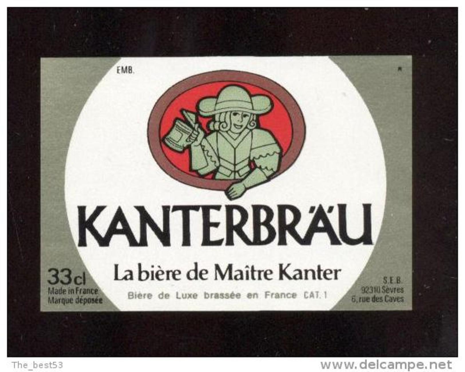 Etiquette De Bière -  Kanterbräu 33 Cl  -  SEB  à Sèvres  (92) - Beer