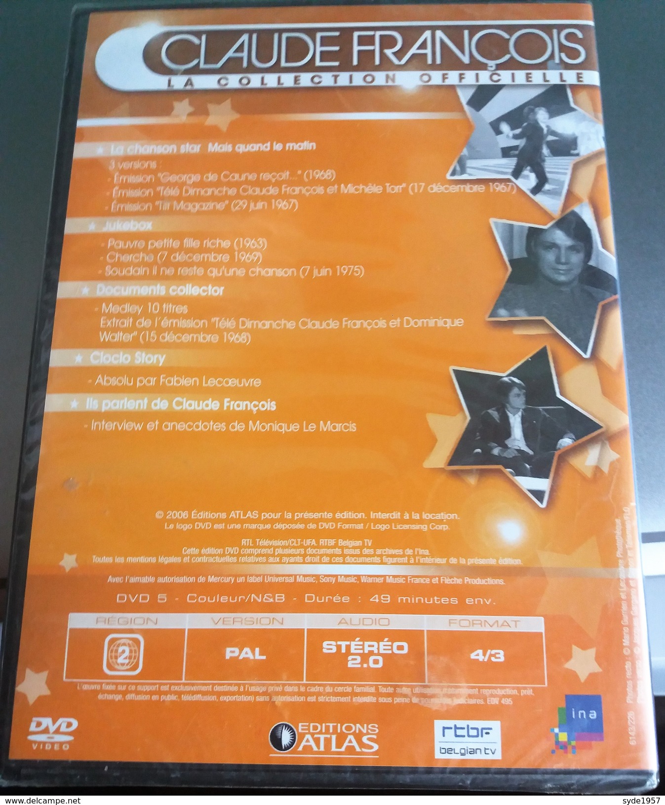 DVD Claude François Editions ATLAS Numéro 26-neuf Sous Cellopane - Concert Et Musique