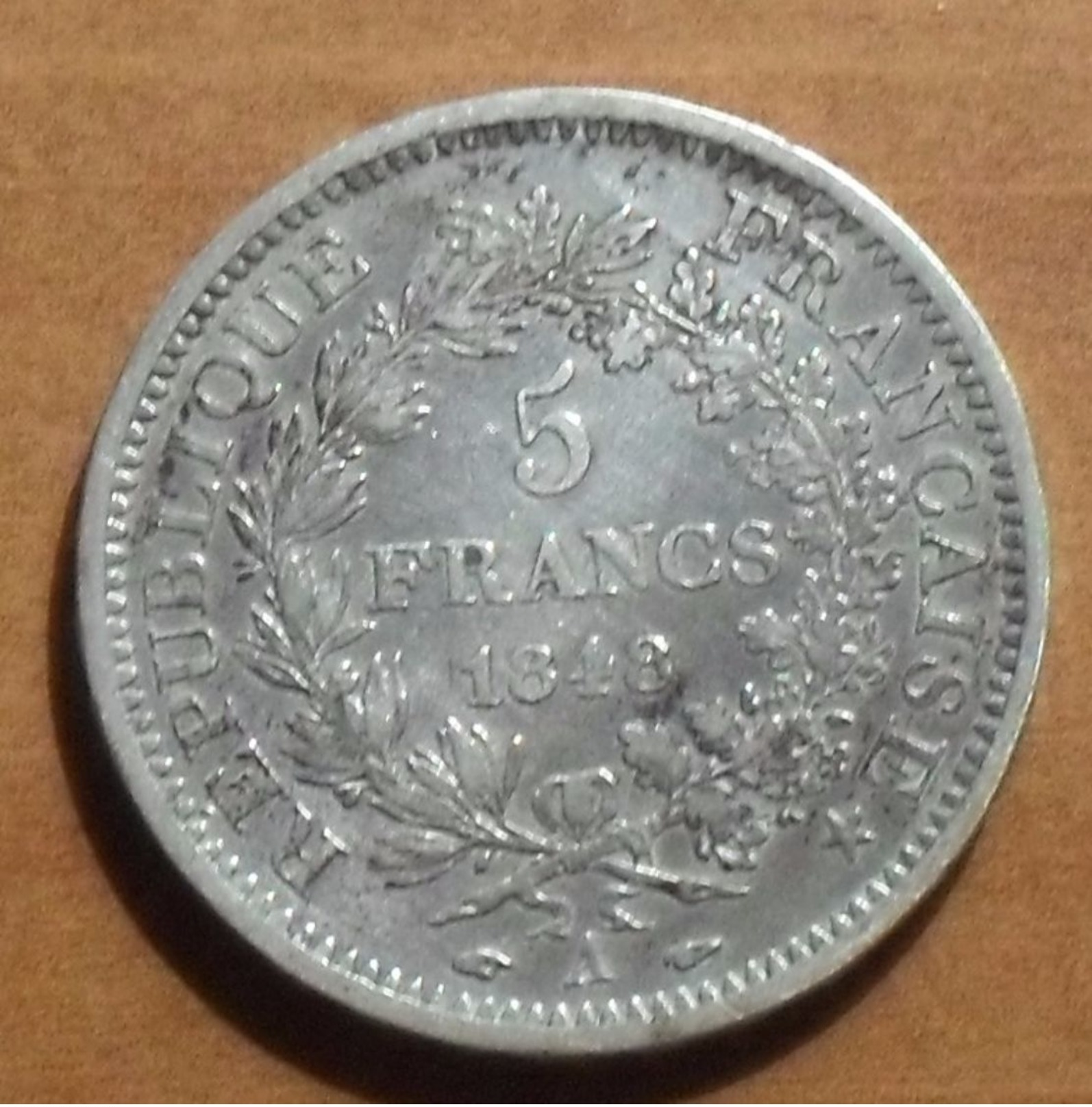 1848 - France - 5 FRANCS, HERCULE, (A), Argent, Silver, KM 756.1, Gad 683 - Autres & Non Classés