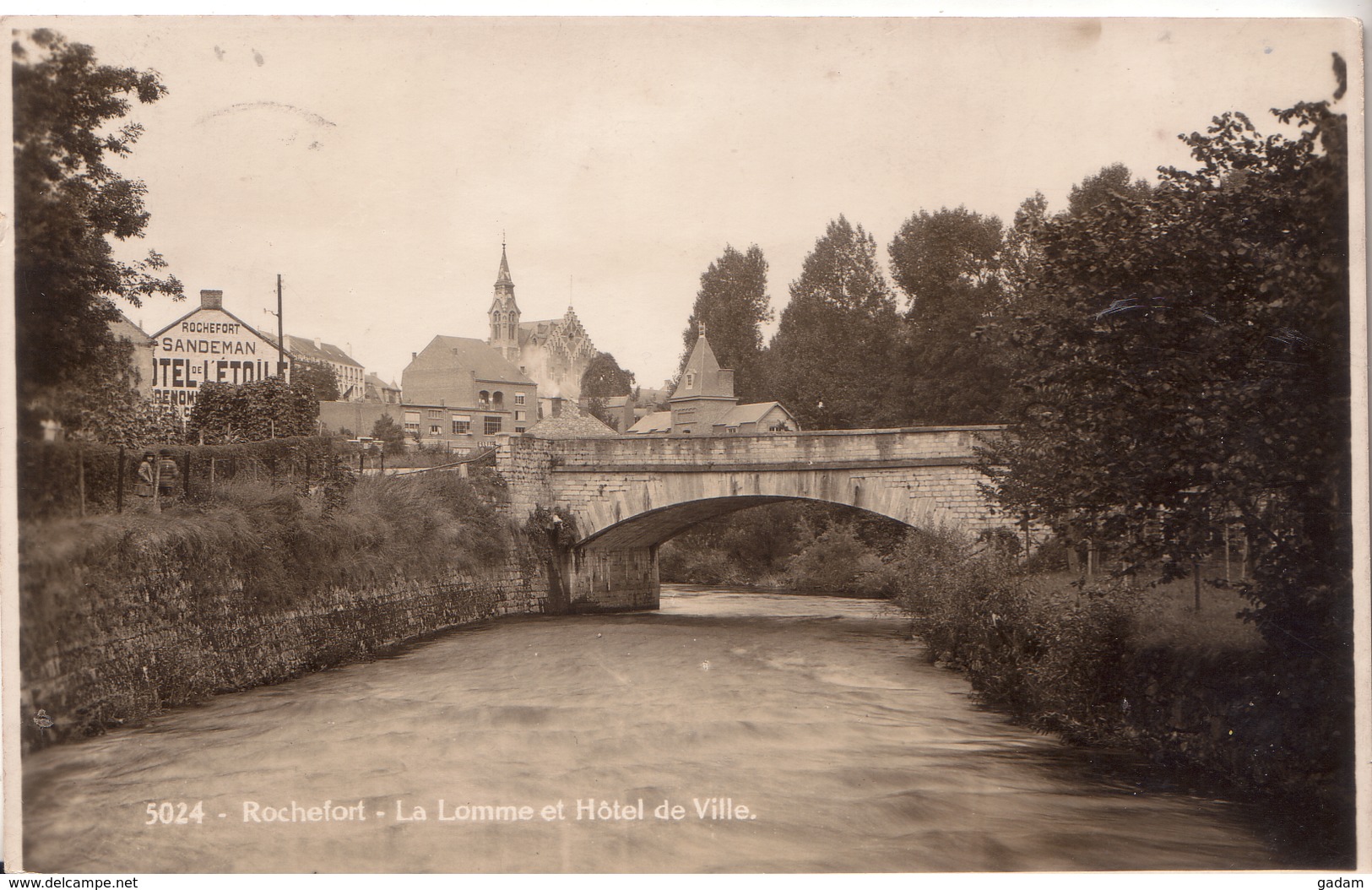 343-5024- Rochefort -La Lomme Et Hotel De Ville (Photo Carte) - Rochefort