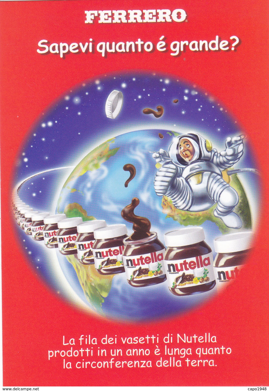 CARD MODERNA PUBBLICITA' FERRERO "NUTELLA" ASTRONAUTA-FG-N-2-  0882-27486 - Publicité