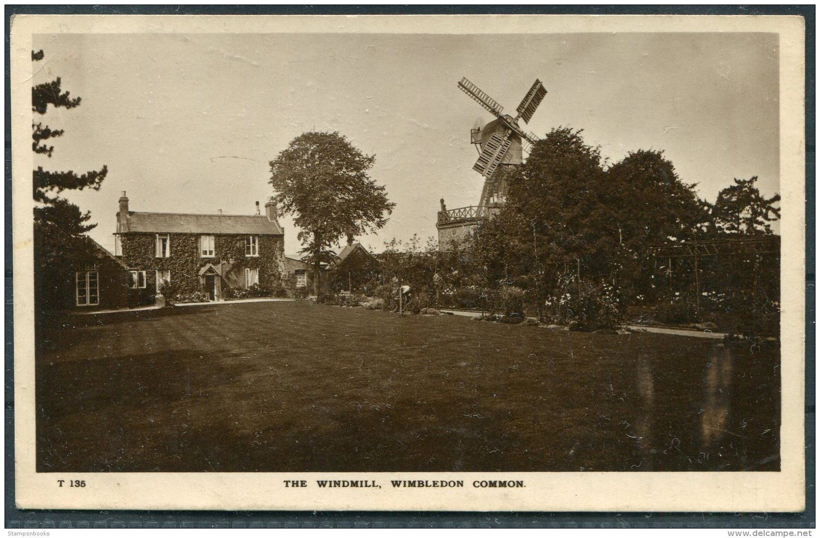 The Windmill, Wimbledon Common . Trim &amp; Co RP Postcard - Surrey