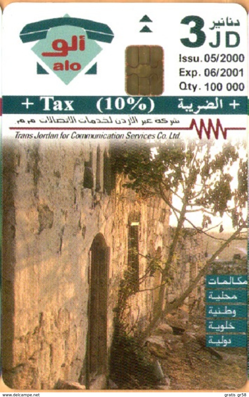 Jordan - Umm Qais, 5/2000, Sample Card Without CN - Jordanie