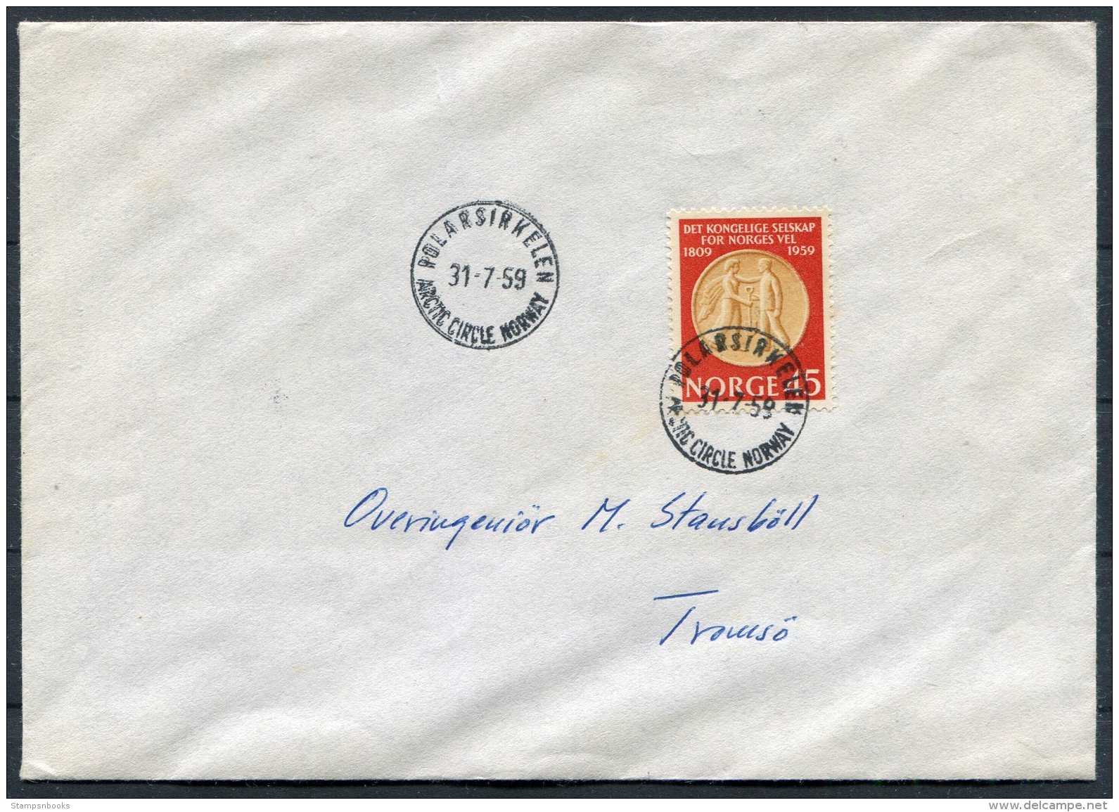 1959 Norway Polarsirkelen / Arctic Circle Cover - Covers & Documents