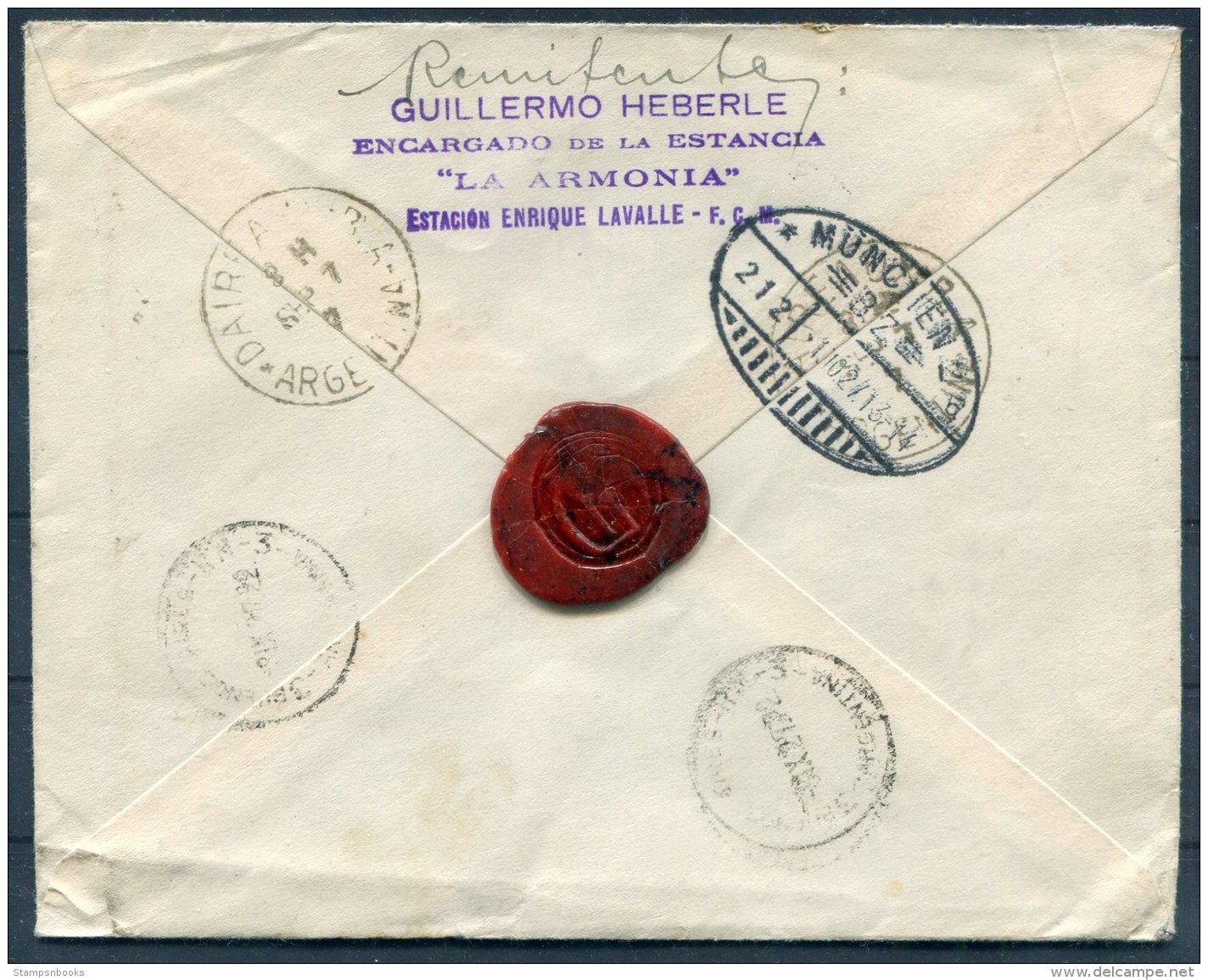 1927 Argentina - Munich, Germany TPO Guillermo Heberle Cover - Covers & Documents