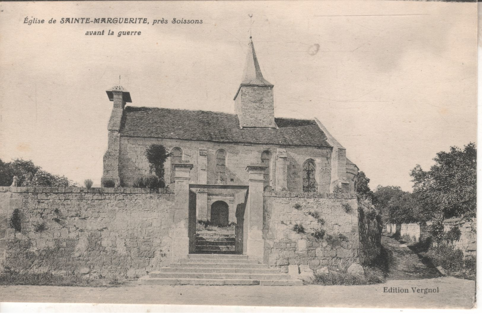 02BUC02A1CPA 02 - BUCY LE LONG - BUCY LE LONG  EGLISE DE SAINTE MARGUERITE  AVANT LA GUERRE   PRES SOISSONS    NV - Autres & Non Classés