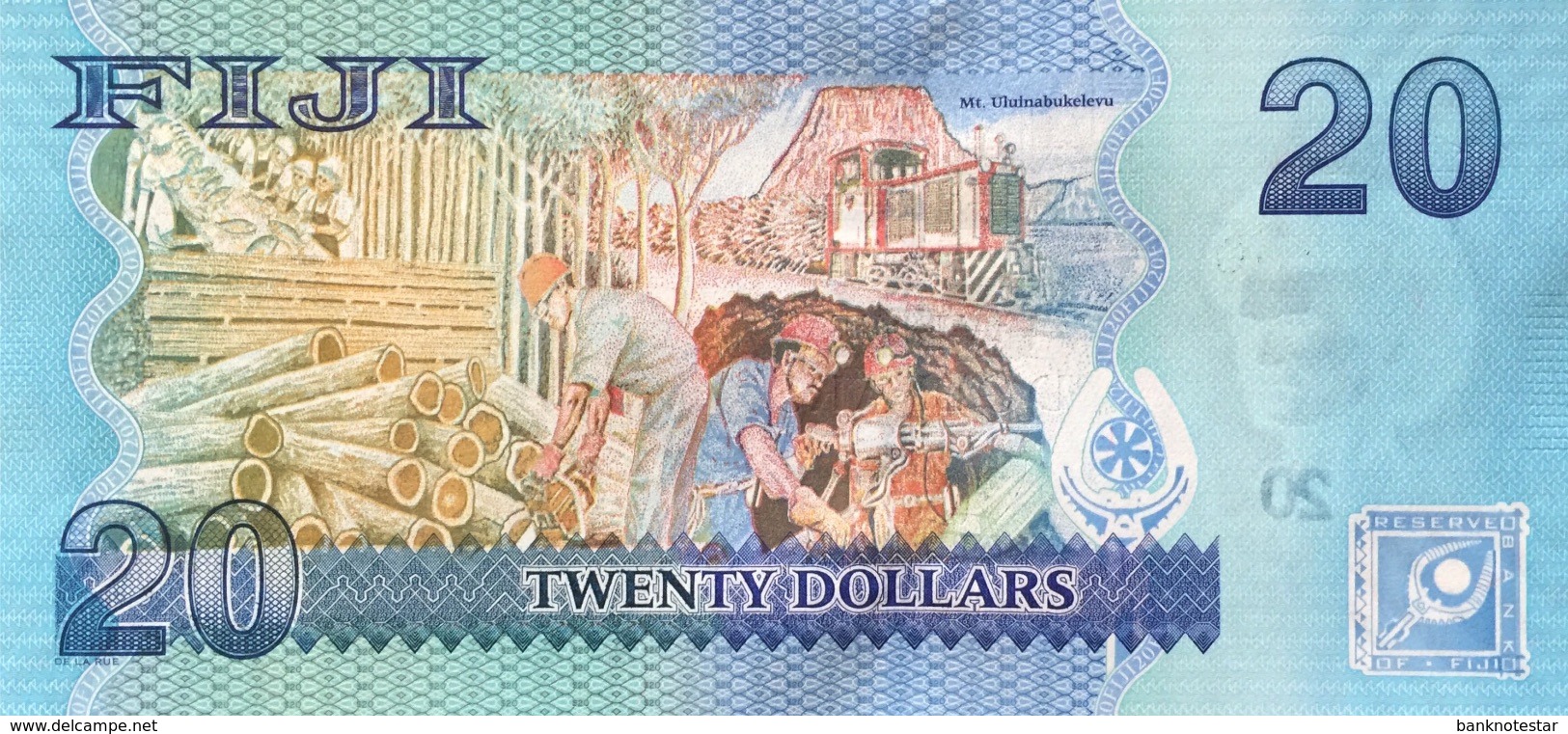 Fiji 20 Dollars P-117 Low Serial Number 0003265 UNC - Fidji