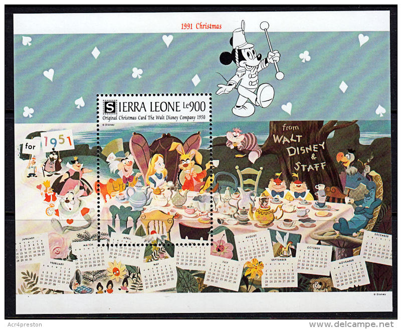 B5011 SIERRA LEONE 1991, SG MS1779a Christmas, Disney Mad Hatter,  MNH - Autres & Non Classés