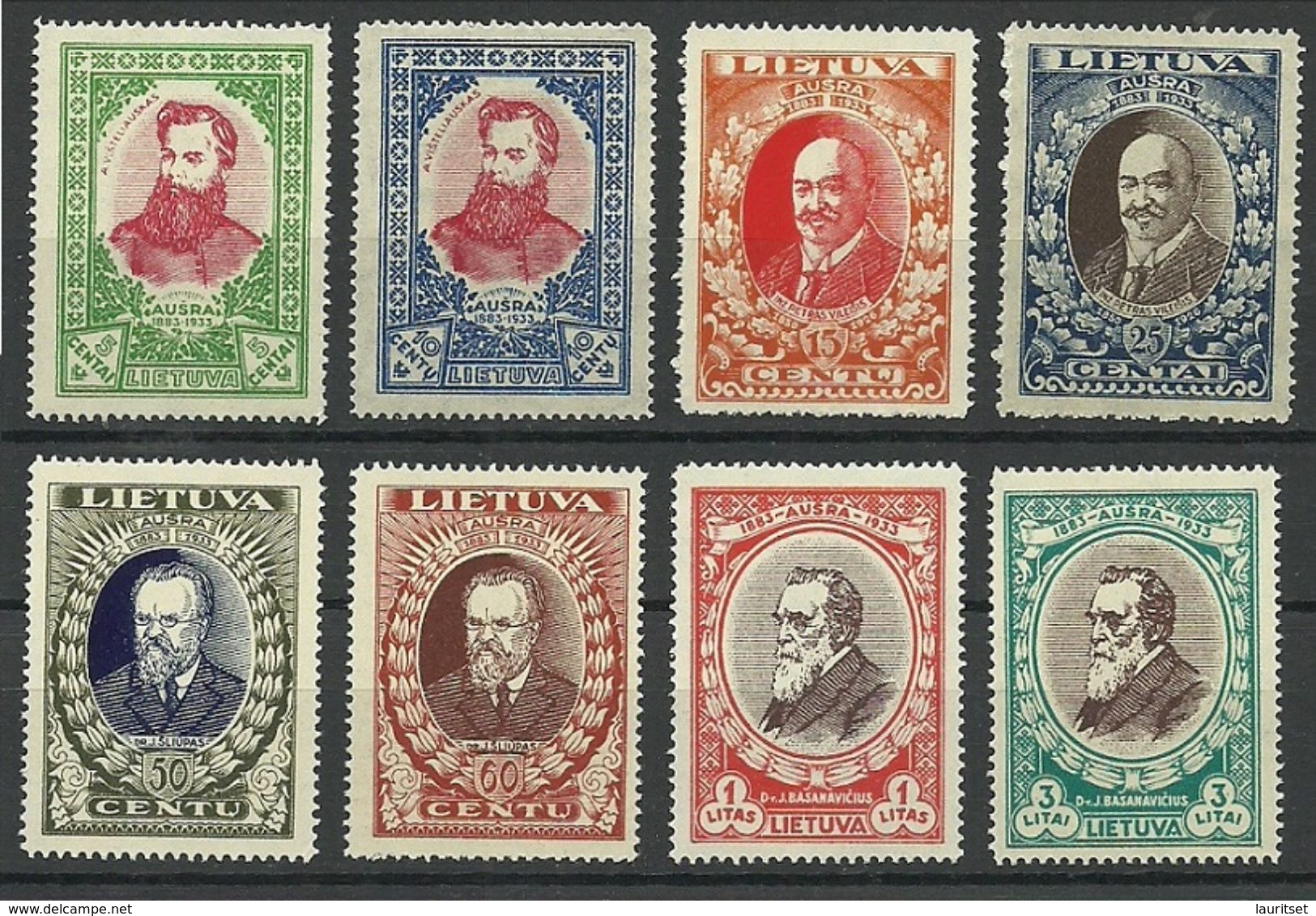 LITAUEN Lithuania 1933 Michel 356 - 363 A MNH - Litauen