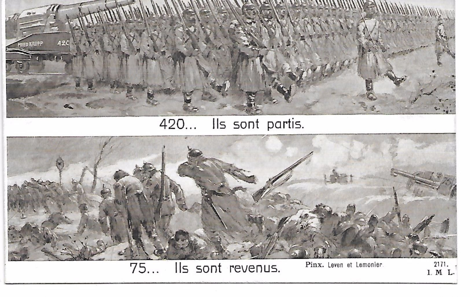 MILITARIA (14-18) BELLE CPA PATRIOTIQUE 420 : ILS SONT PARTIS./ ILS SONT REVENUS A 75.... - Oorlog 1914-18