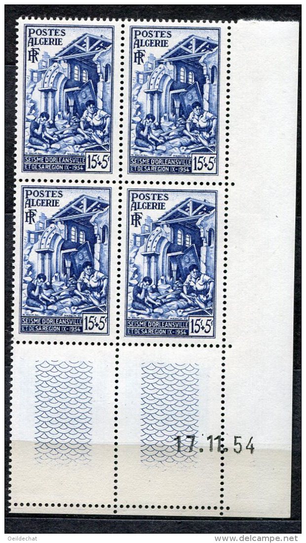 3775  - ALGERIE  N°319/24**  Au Profit Des Sinistrés D'Orléansville   Coin Daté   Du 17-18/11/54    SUPERBE - Unused Stamps