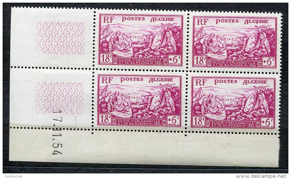 3775  - ALGERIE  N°319/24**  Au Profit Des Sinistrés D'Orléansville   Coin Daté   Du 17-18/11/54    SUPERBE - Unused Stamps