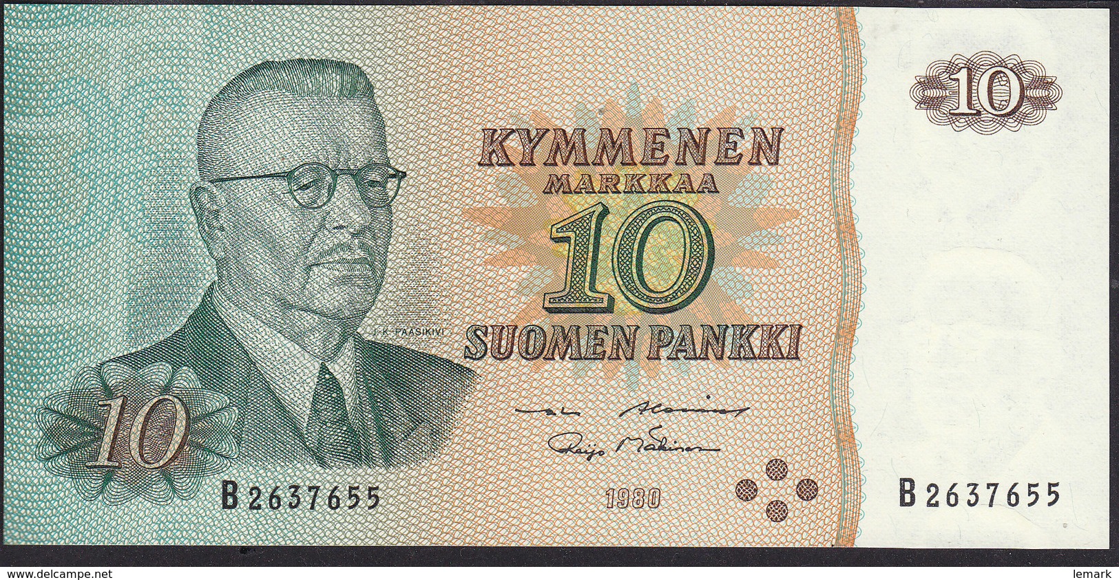 Finland 10 Markka 1980 P111 (sign. Alenius&Mäkinen) AUNC - Finnland