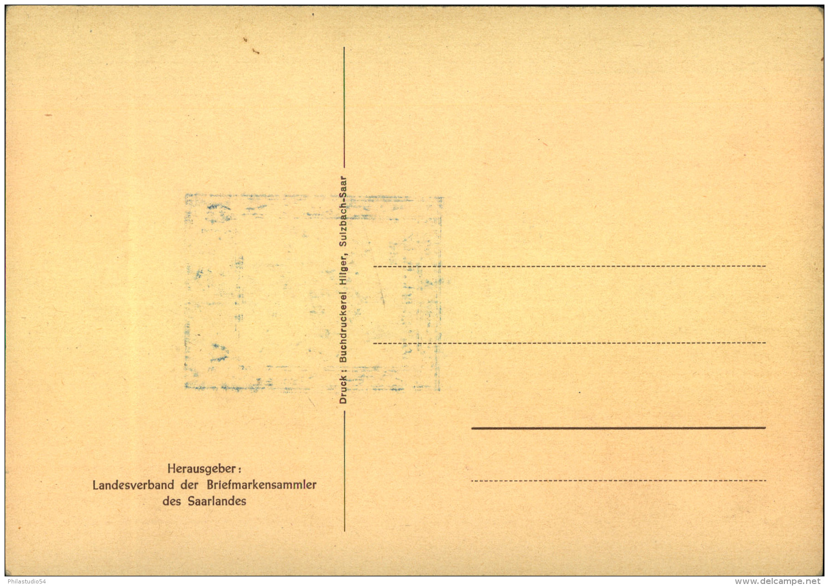 1952, 15 Fr. ""Tag Der Briefmarke"" Auf Sonderkarte Mit IMOSA Ersttagssonderstempel. - Storia Postale