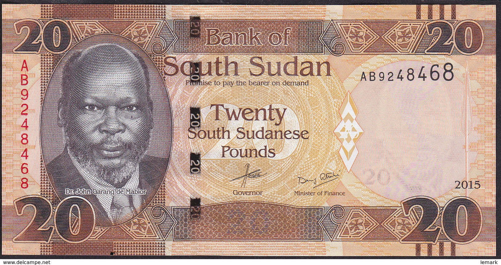 South Sudan 20 Pound 2015 Pnew UNC - South Sudan