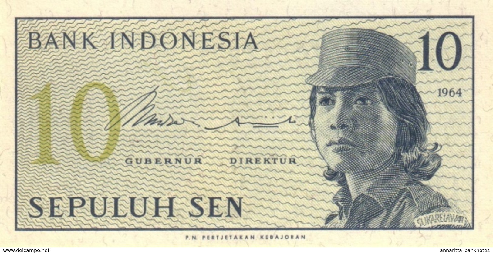 INDONESIA 10 SEN 1964 P-92 UNC  [ID545a] - Indonesia