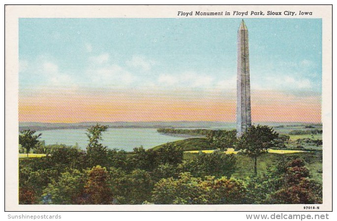 Iowa Sioux City The Floyd Monument In Floyd Park Curteich - Sioux City