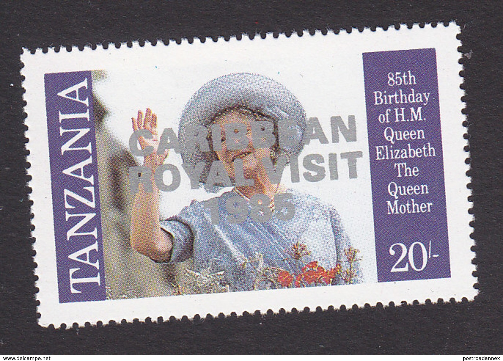 Tanzania, Scott #295, Mint Hinged, Queen Elizabeth II Overprinted, Issued 1986 - Tanzania (1964-...)