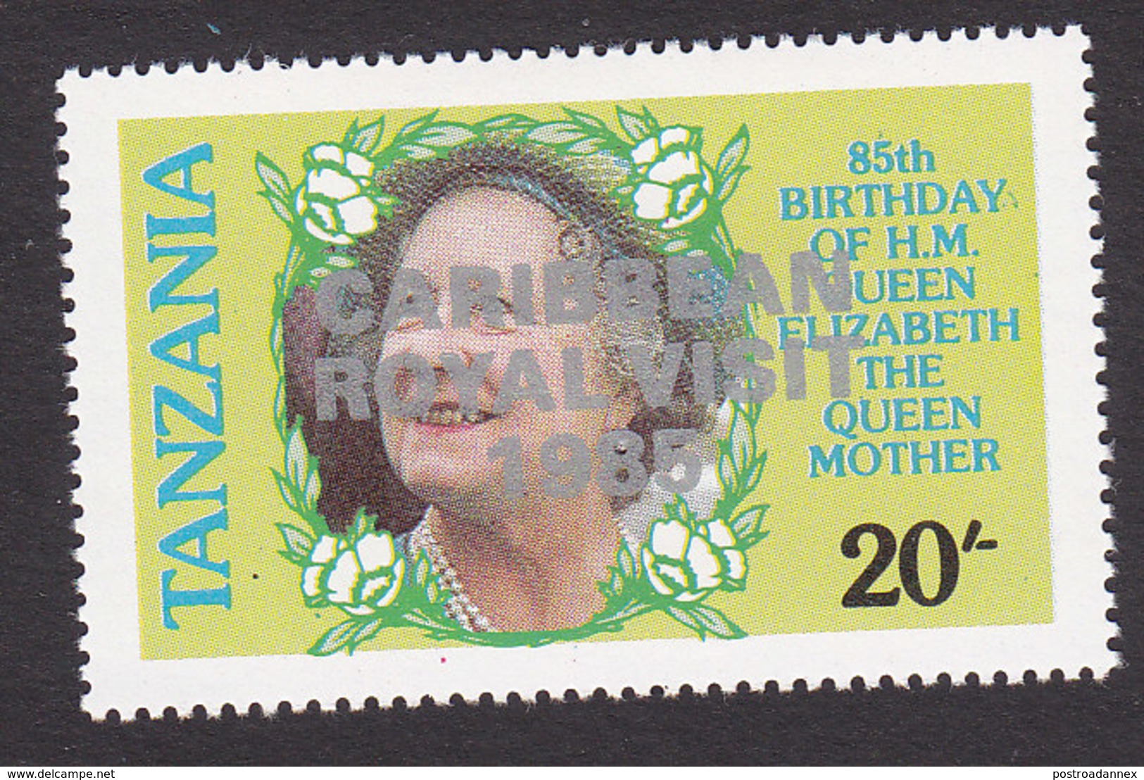 Tanzania, Scott #296, Mint Hinged, Queen Elizabeth II Overprinted, Issued 1986 - Tanzanie (1964-...)