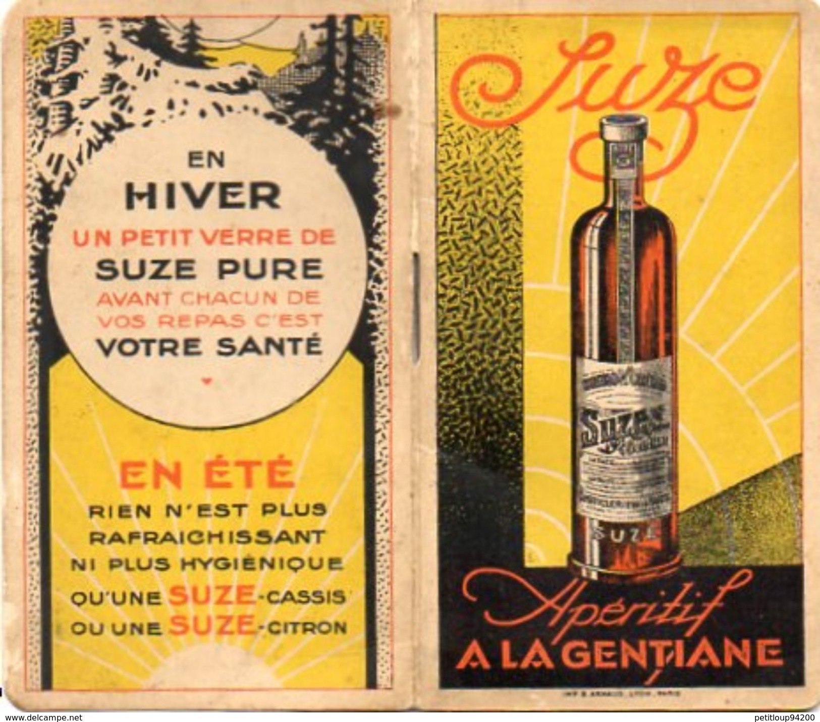 CALEPIN DE BISTROT DE BAR DE CAFE CARNET DE COMMANDE Suze  ANNEE 1932 - Autres & Non Classés