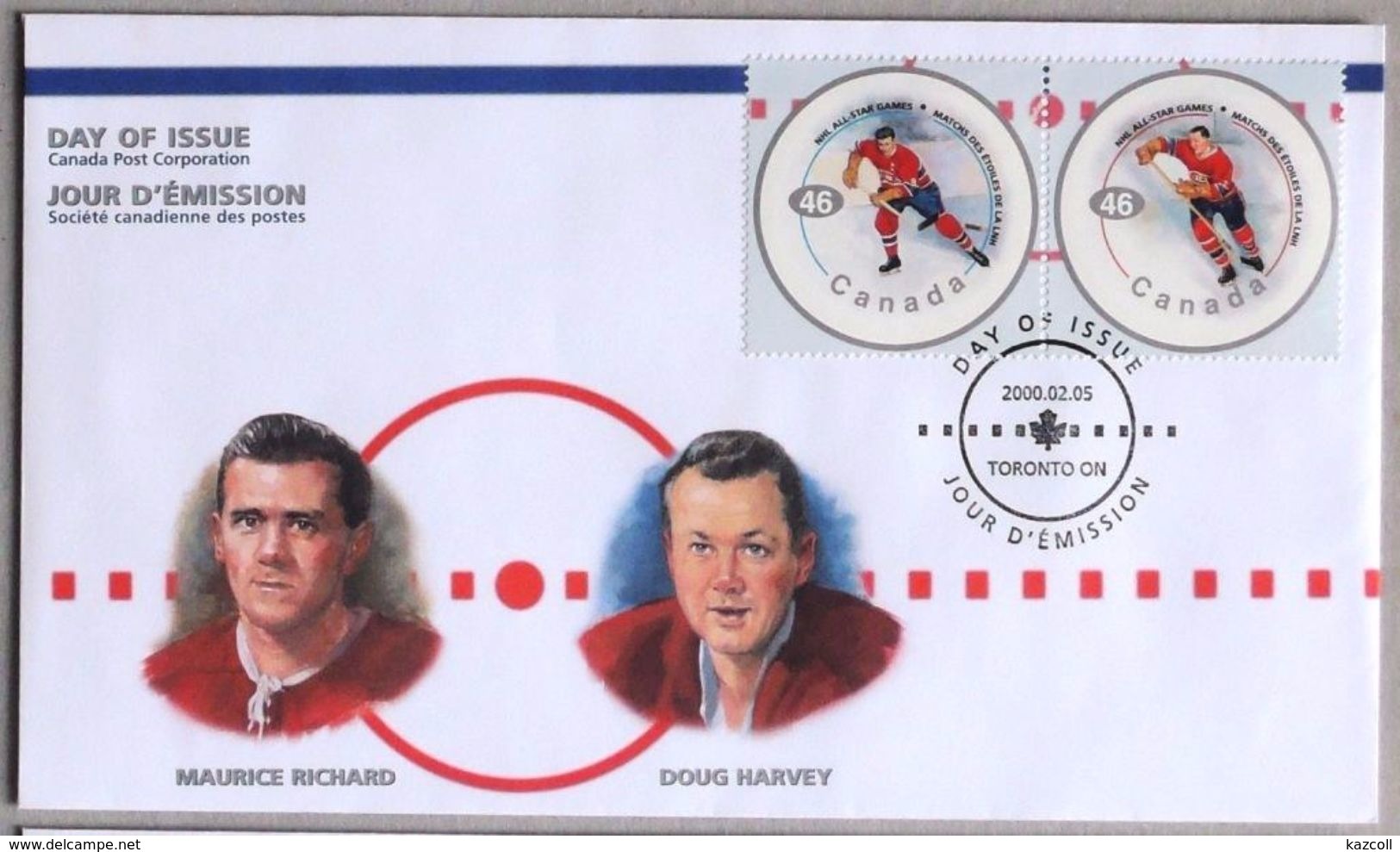 Canada 2000. 3 FDC. Ice Hockey Sur Glace Eishockey; NHL ALL STARS - 1991-2000